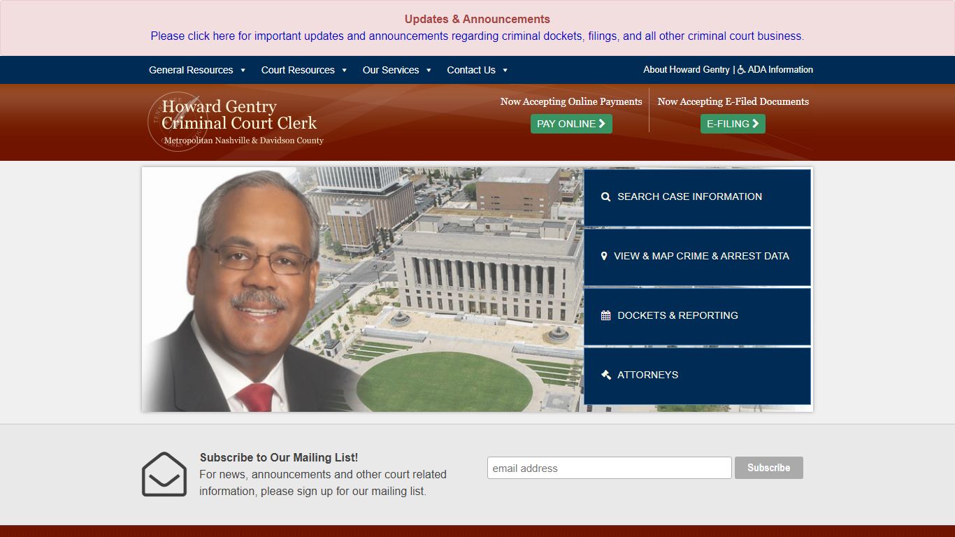 Criminal Court Clerk of Metropolitan Nashville and ...